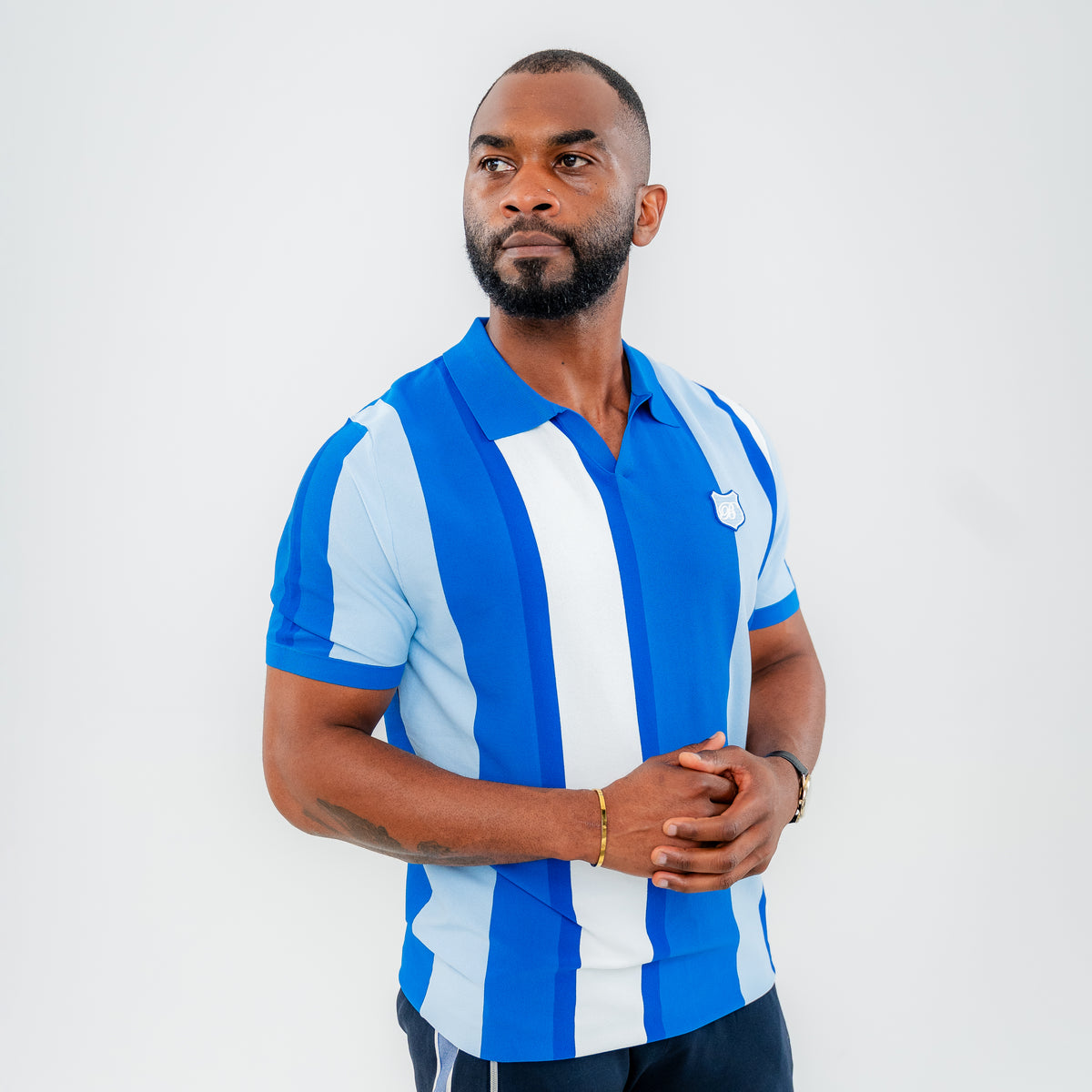 Bogart Varsity Stripe Knit Polo
