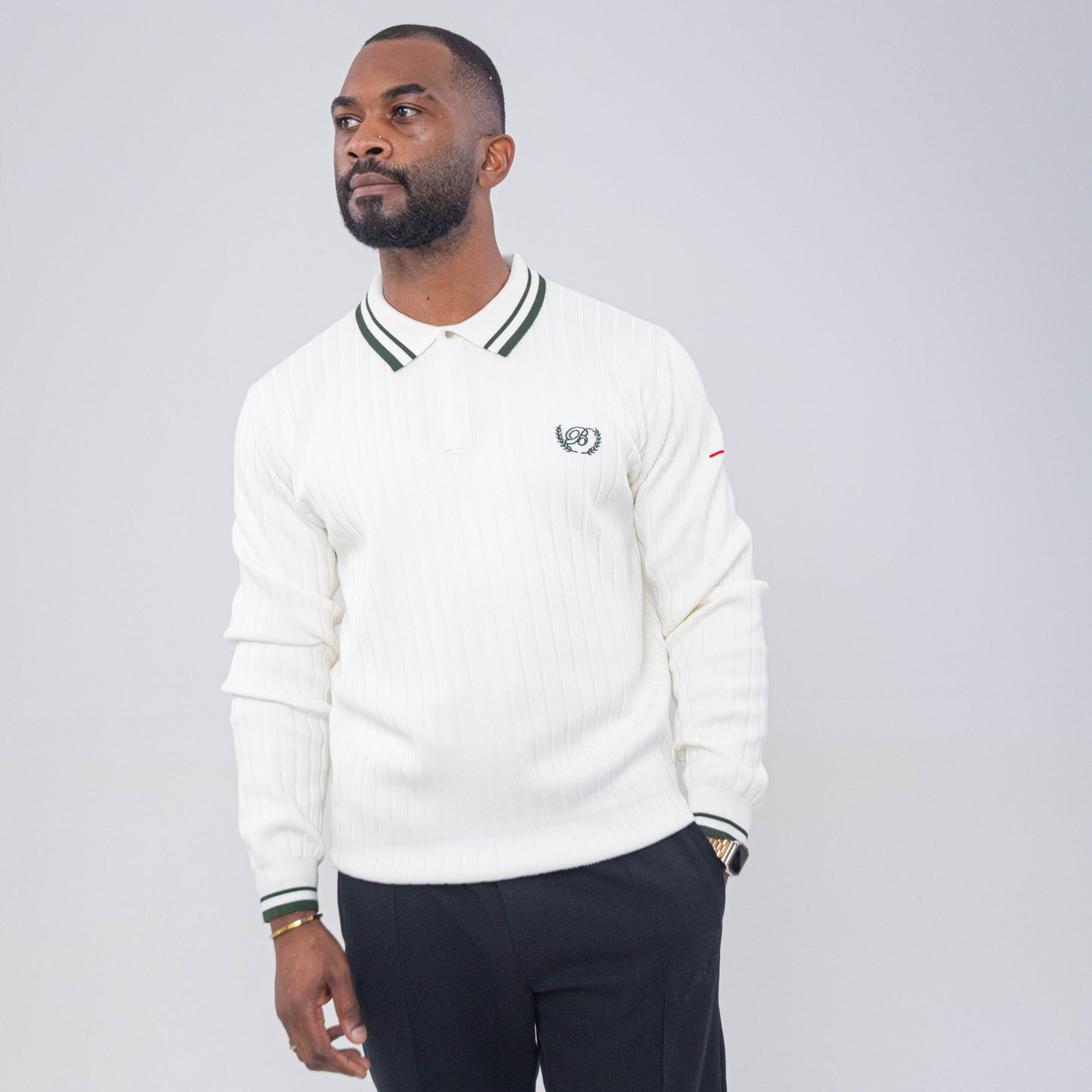 Bogart Ribbed Crest Long Sleeve Golfer