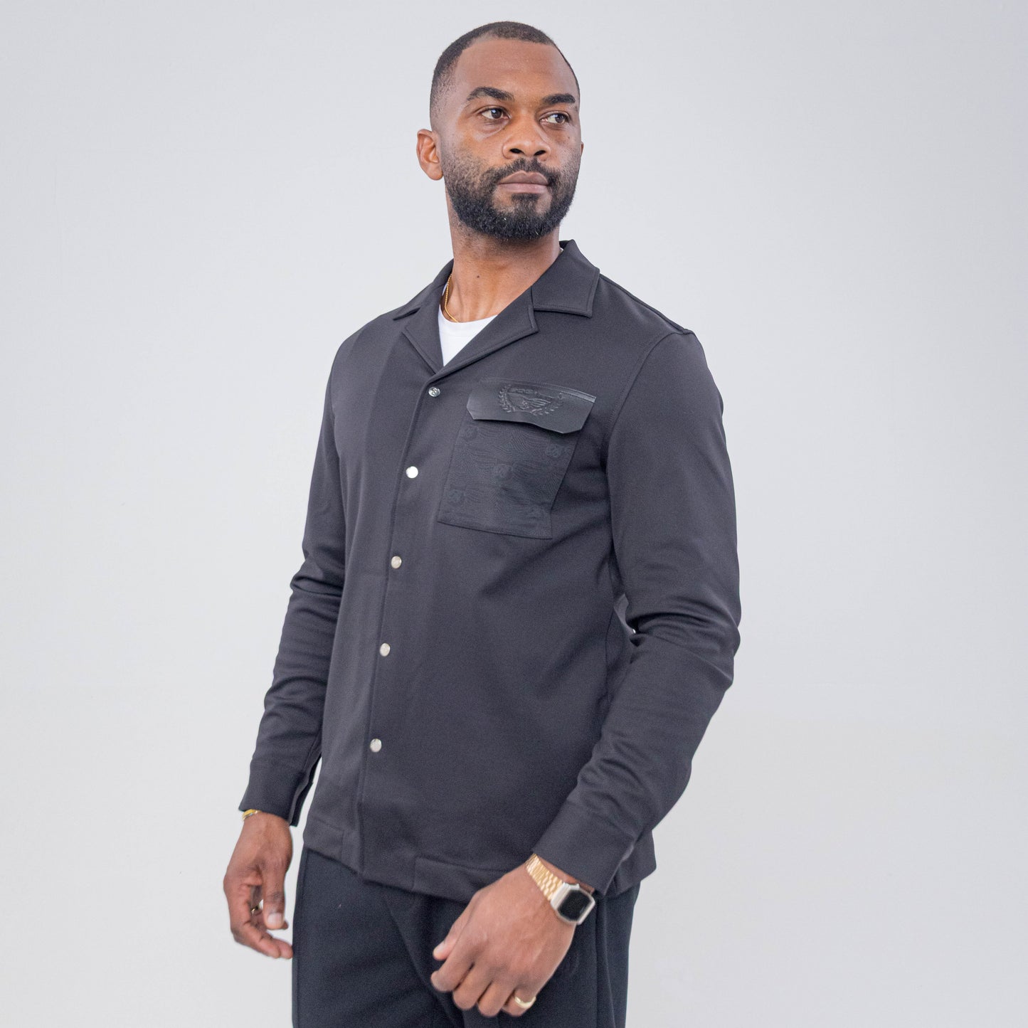 Bogart Noir Crest Pocket Overshirt