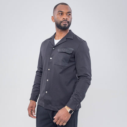 Bogart Noir Crest Pocket Overshirt