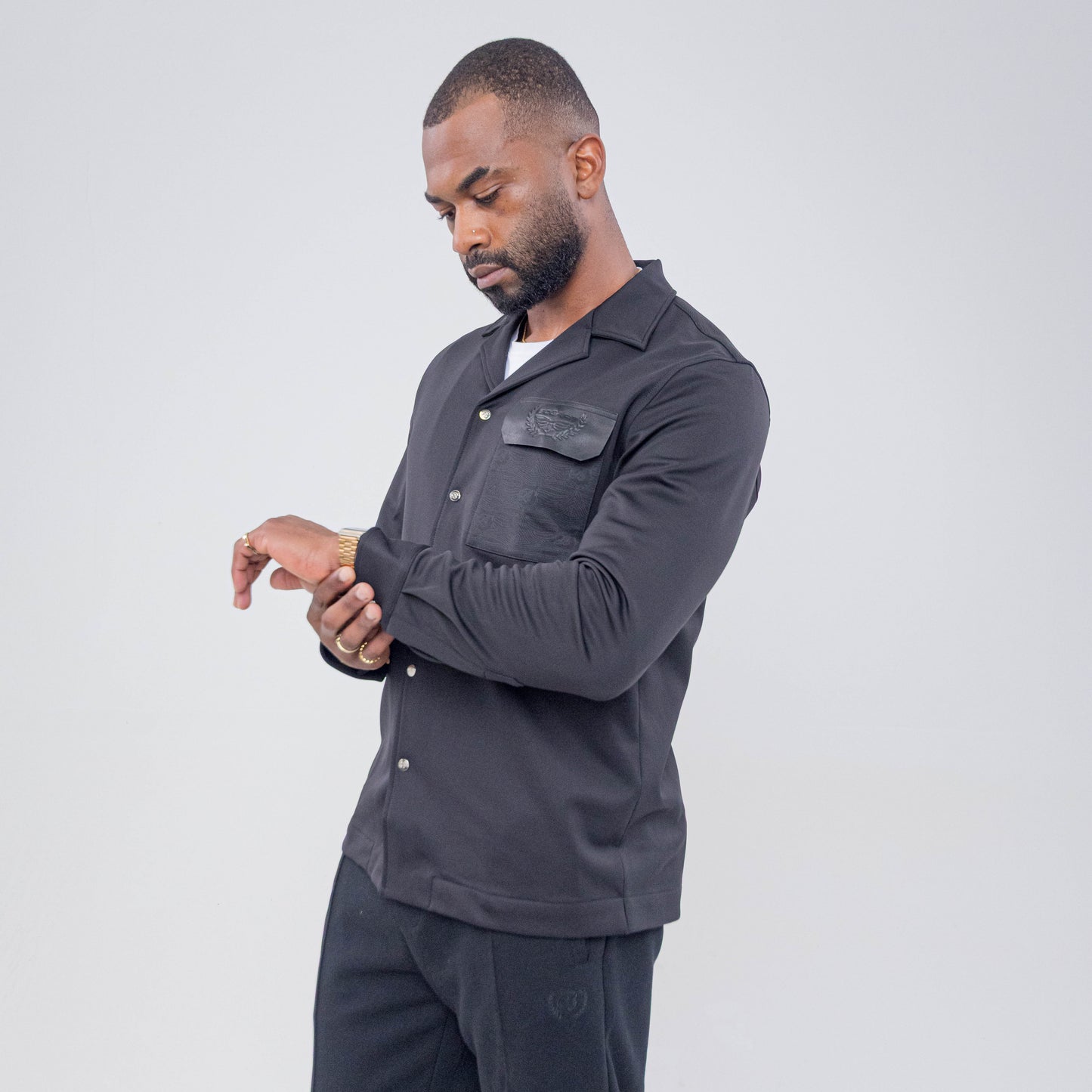 Bogart Noir Crest Pocket Overshirt