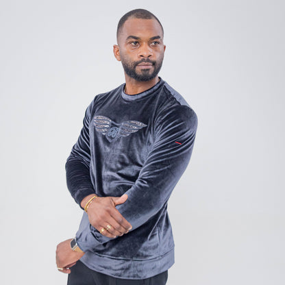 Bogart Velvet Winged Crest Sweater
