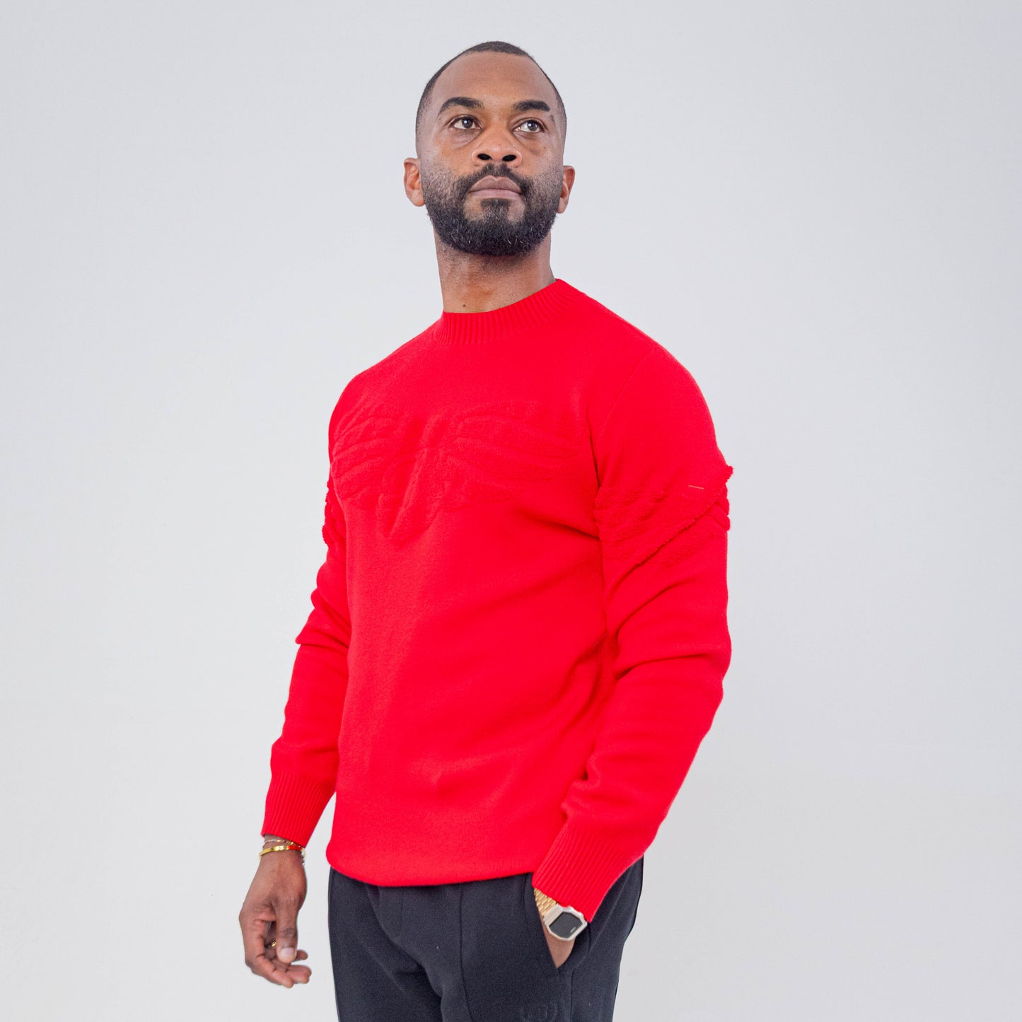 Bogart Tonal Emboss Knit Sweater
