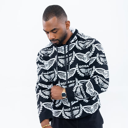 Bogart Wing Knit Black Zip Hoodie