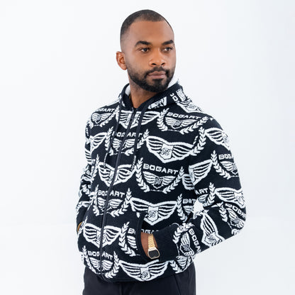 Bogart Wing Knit Black Zip Hoodie