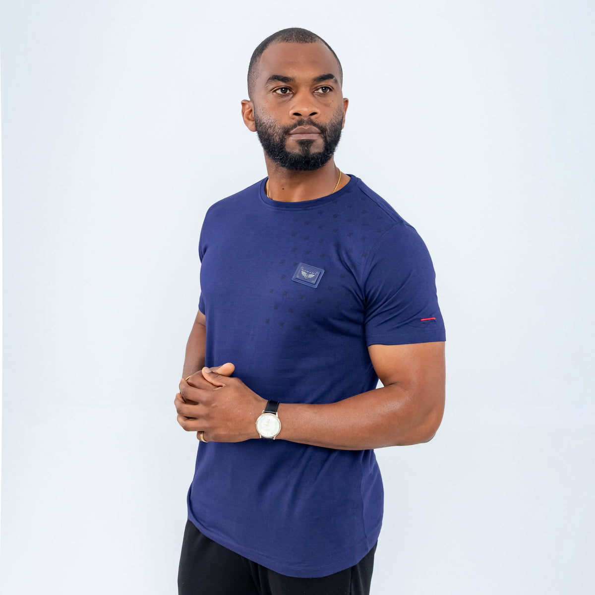 Shirt 2 - Bogart Crest Patch Tee - Navy
