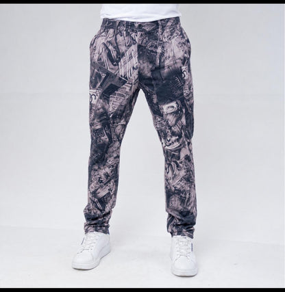 Bogart Greyscale Collage Print Trouser