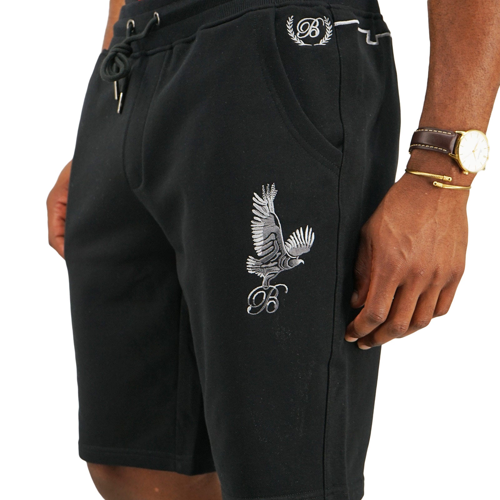 Bogart Man - Men's - Cotton Eagle Shorts - Side - Black