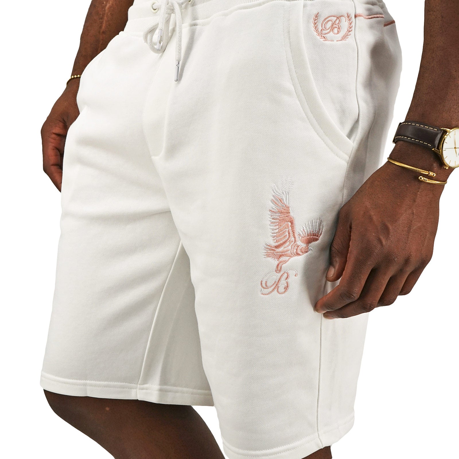 Bogart Man - Men's - Cotton Eagle Shorts - Side - White