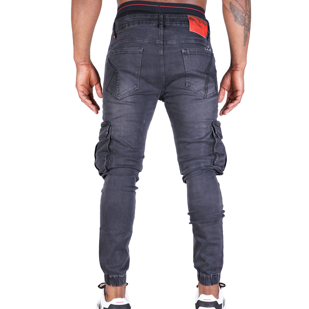 SPOGI Fever Collection Side Pocket Jean-Black-Back